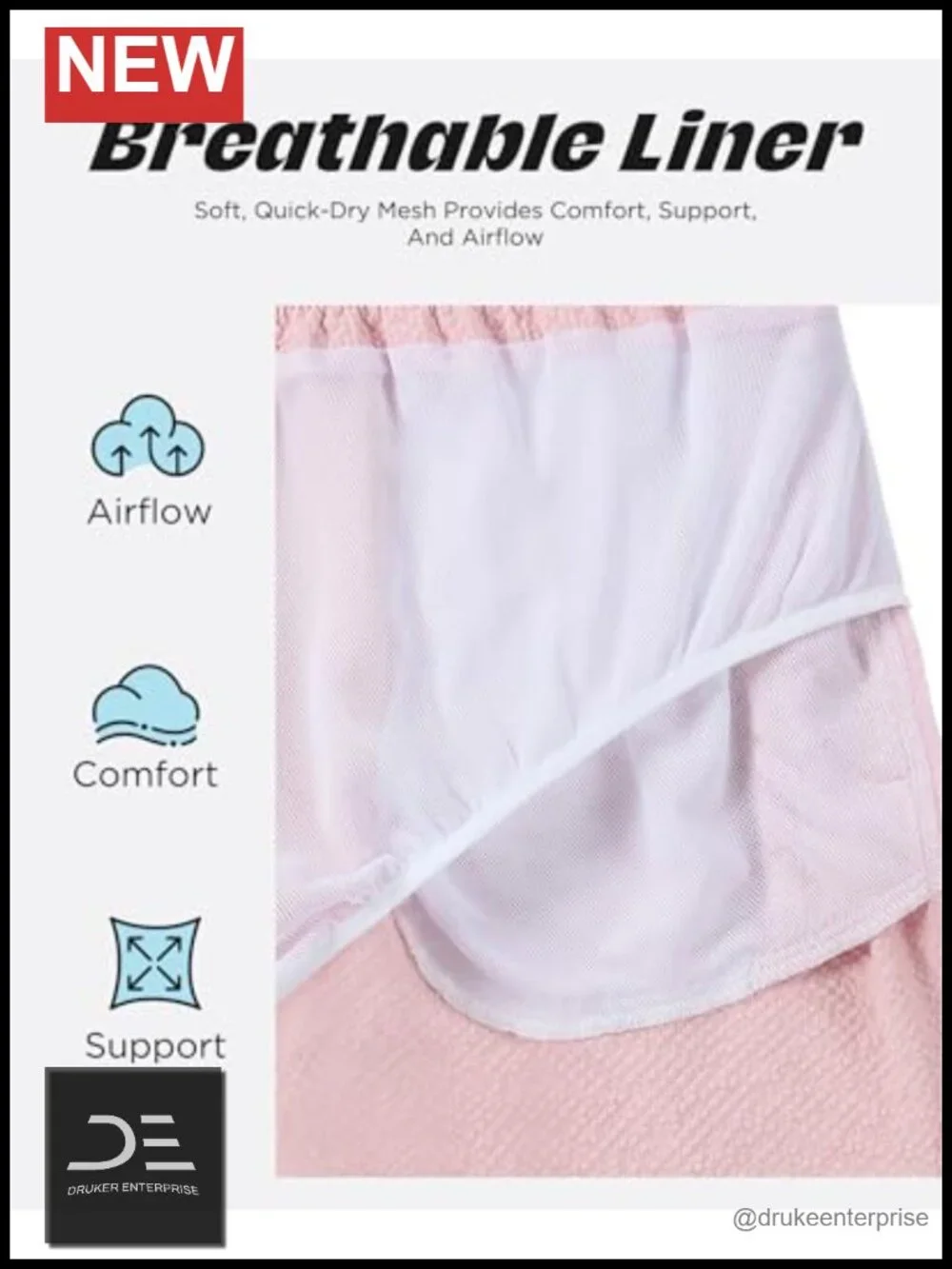 Quick Dry Seersucker Swim Trunks with Pockets Drawstring Mesh Liner